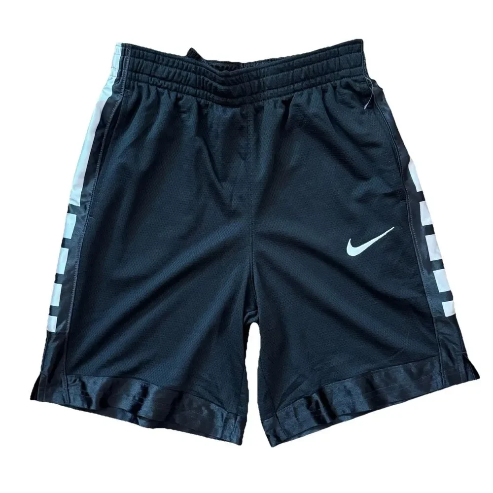 Nike Dri-FIT Kids L Basketball Shorts Black Mesh Athletic Pockets Standard Fit